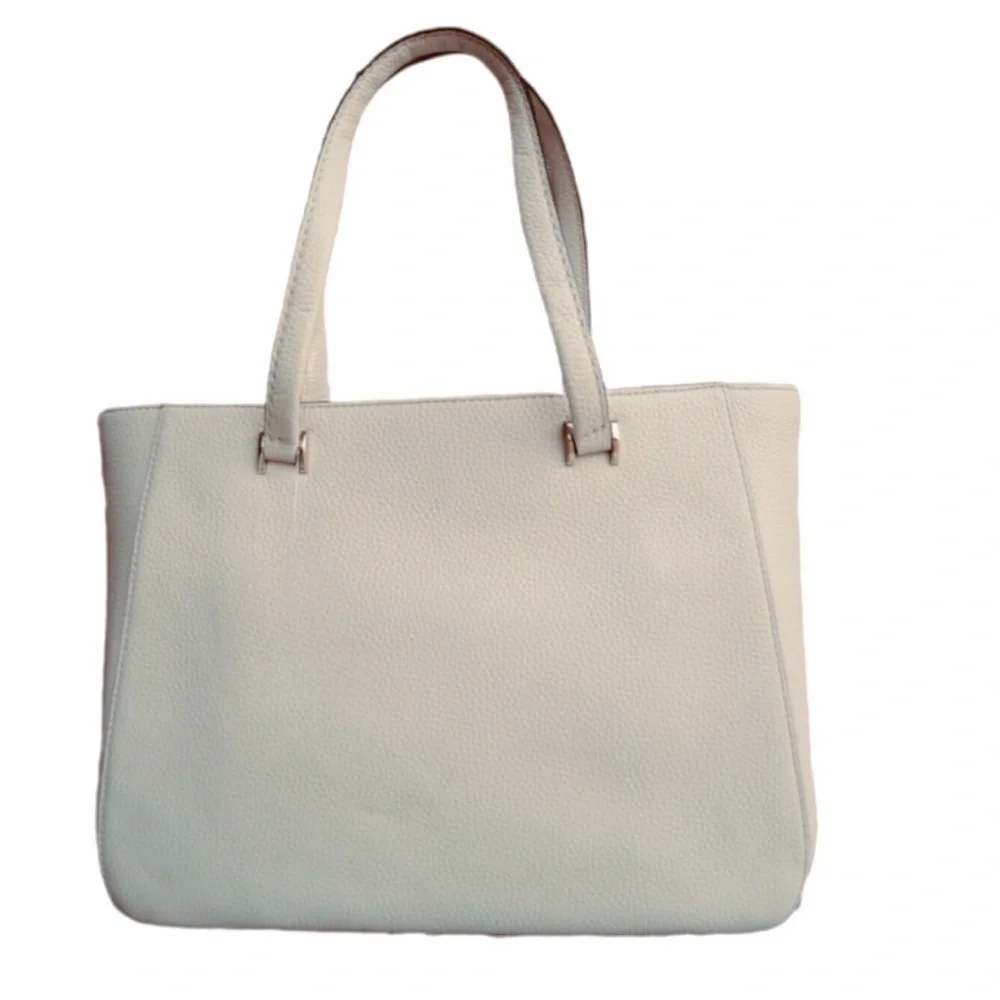 Kate Spade Hopkins Street Large Dharma Leather Work Satchel Tote Ivory